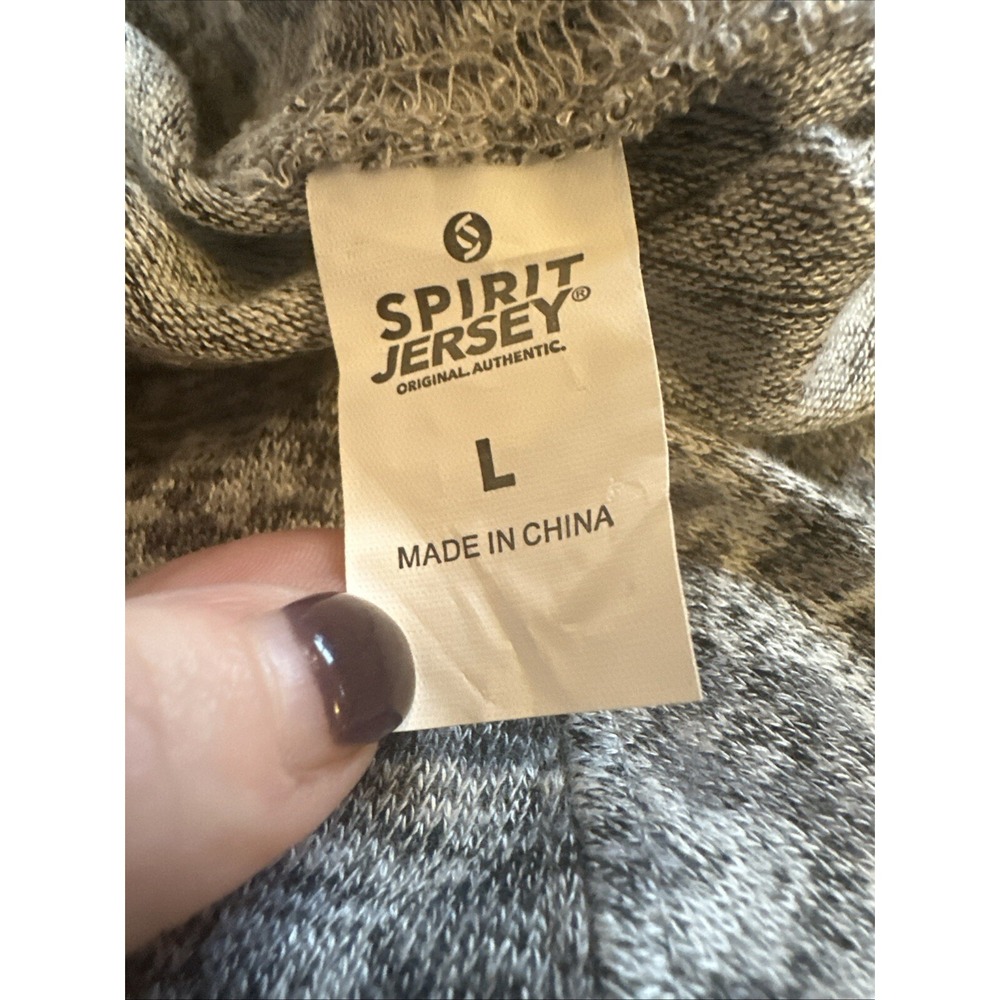 Spirit Jersey Leoard print gray‎ Lounge Shirt Top Casual Cozy  Layer NWOT Large - Picture 5 of 5